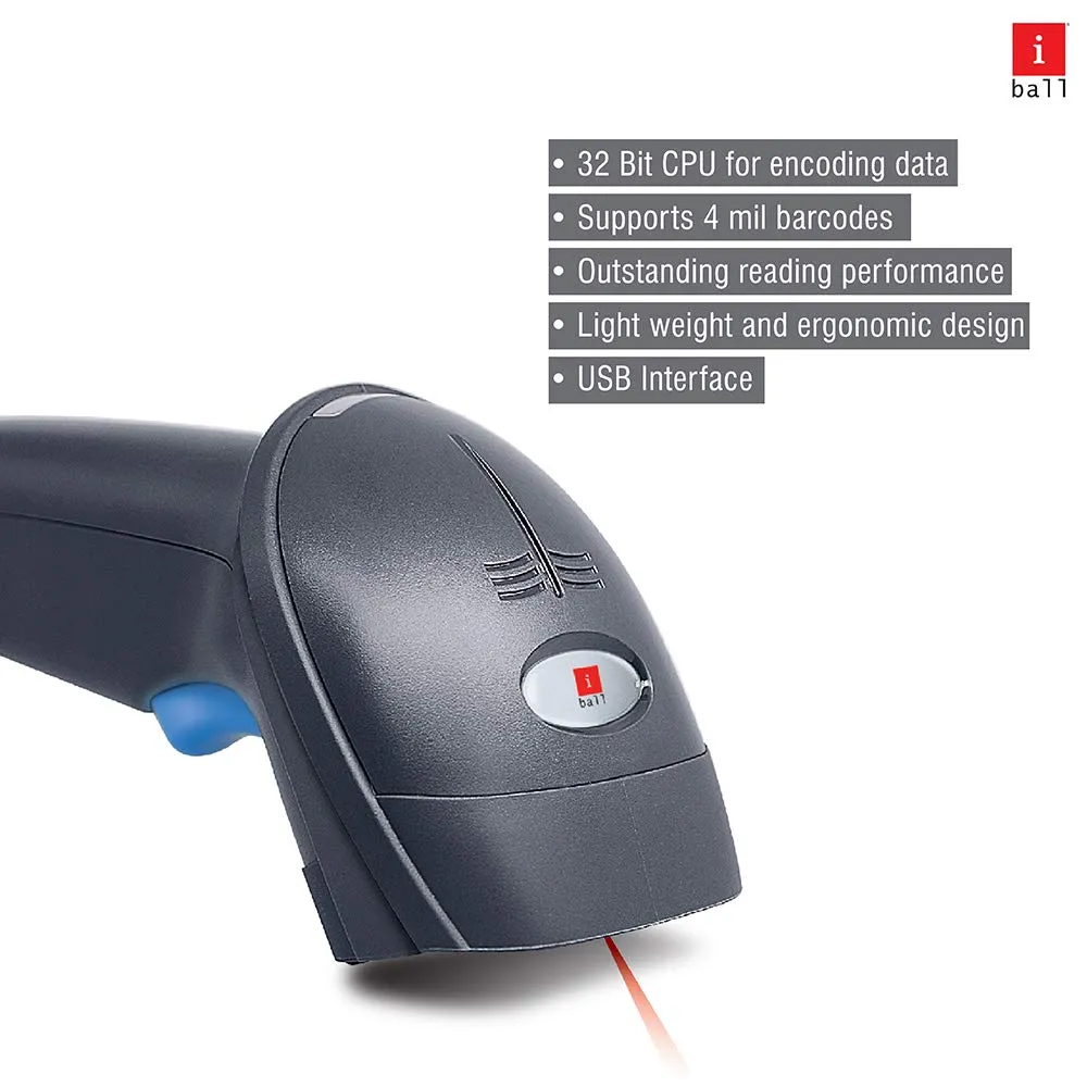 Iball Wired Barcode Scanner LS392 1D view 5